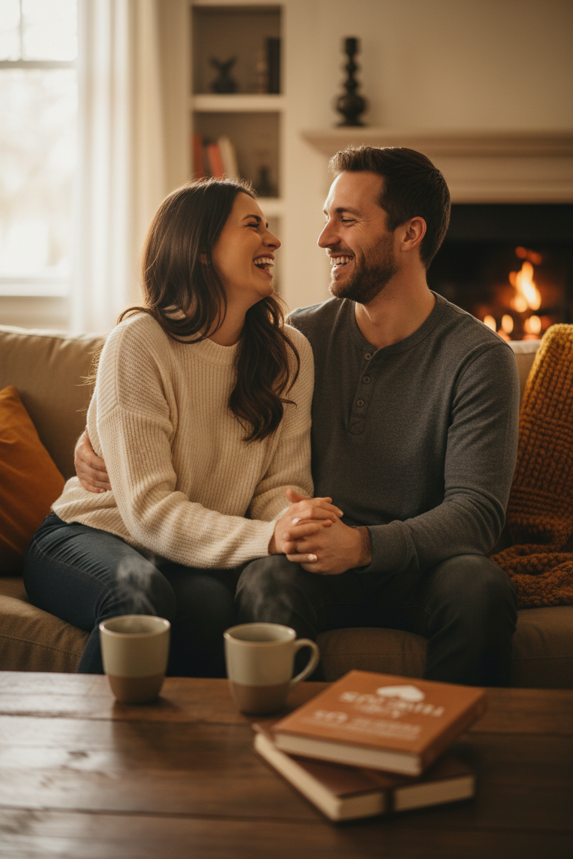 Couple laughing together